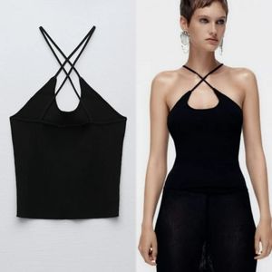 Zara Cross Strap Knit Top